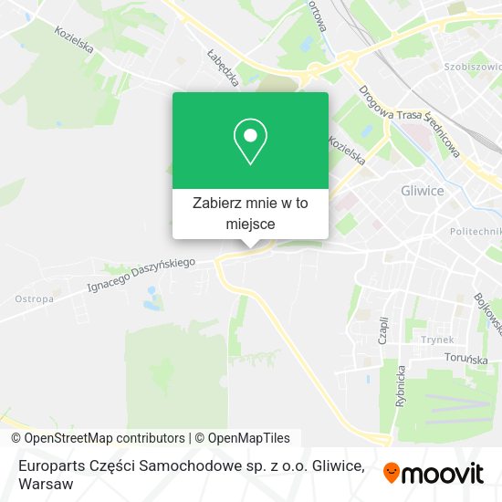 Mapa Europarts Części Samochodowe sp. z o.o. Gliwice