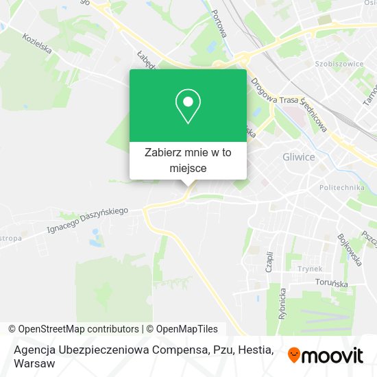 Mapa Agencja Ubezpieczeniowa Compensa, Pzu, Hestia