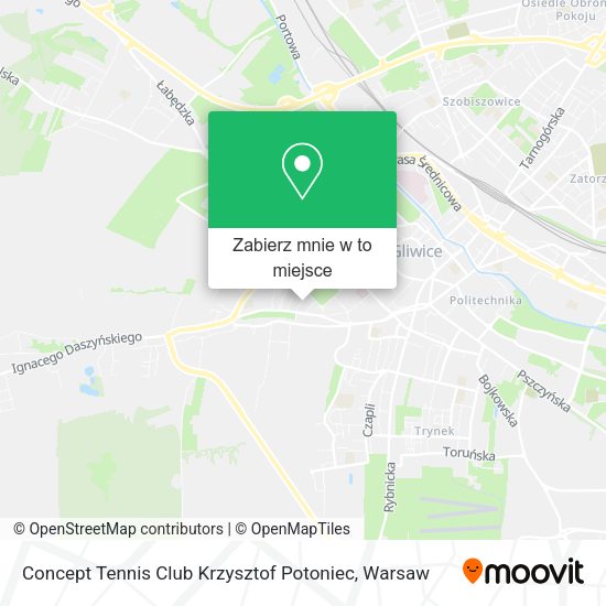 Mapa Concept Tennis Club Krzysztof Potoniec