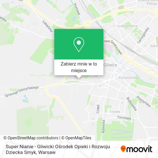 Mapa Super Nianie - Gliwicki Ośrodek Opieki i Rozwoju Dziecka Smyk