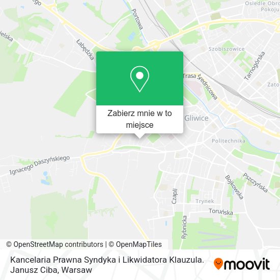 Mapa Kancelaria Prawna Syndyka i Likwidatora Klauzula. Janusz Ciba