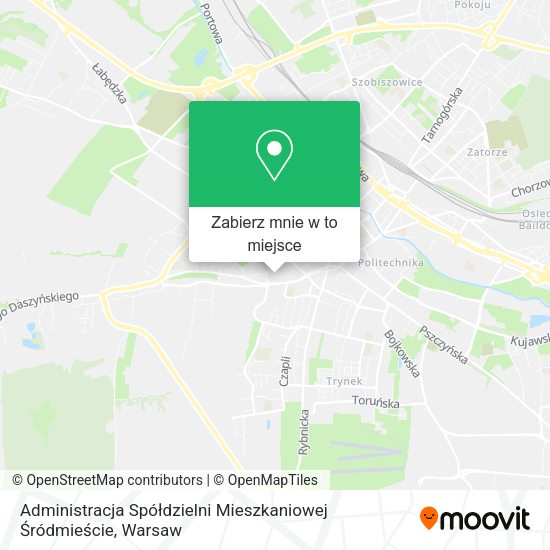 Mapa Administracja Spółdzielni Mieszkaniowej Śródmieście