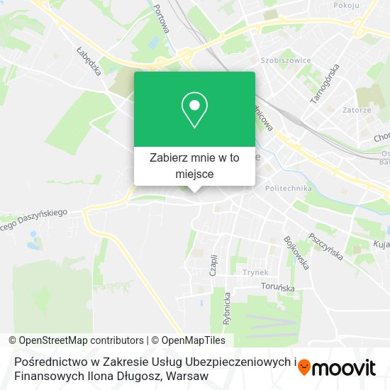 Mapa Pośrednictwo w Zakresie Usług Ubezpieczeniowych i Finansowych Ilona Długosz