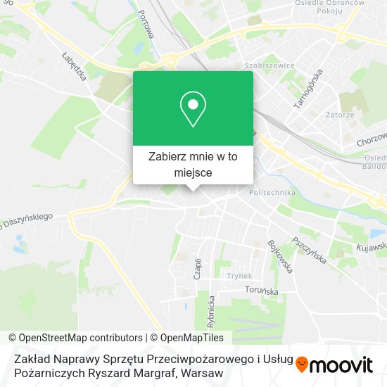 Mapa Zakład Naprawy Sprzętu Przeciwpożarowego i Usług Pożarniczych Ryszard Margraf