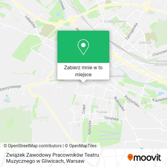 Mapa Związek Zawodowy Pracowników Teatru Muzycznego w Gliwicach