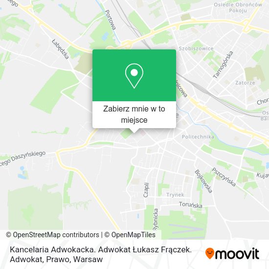 Mapa Kancelaria Adwokacka. Adwokat Łukasz Frączek. Adwokat, Prawo