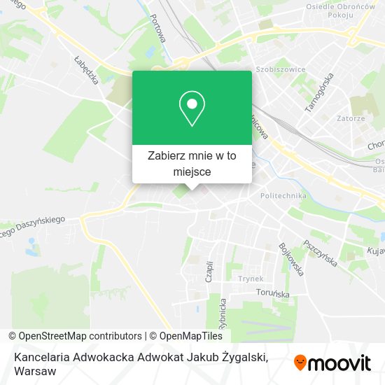 Mapa Kancelaria Adwokacka Adwokat Jakub Żygalski