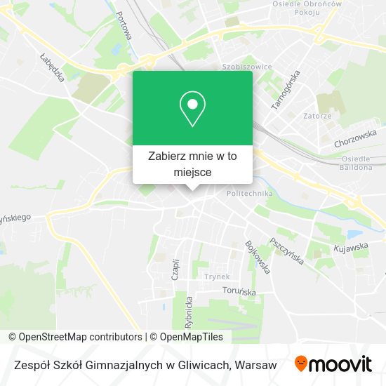 Mapa Zespół Szkół Gimnazjalnych w Gliwicach