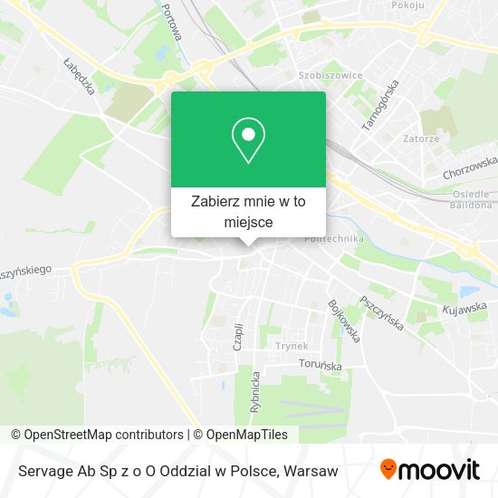 Mapa Servage Ab Sp z o O Oddzial w Polsce