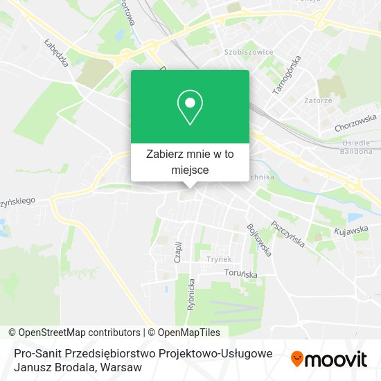 Mapa Pro-Sanit Przedsiębiorstwo Projektowo-Usługowe Janusz Brodala