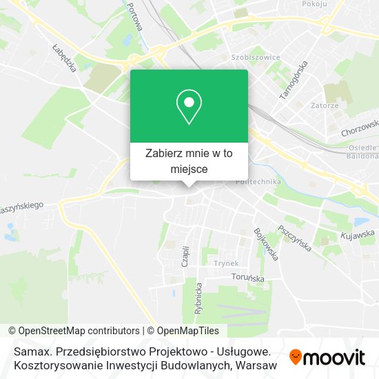 Mapa Samax. Przedsiębiorstwo Projektowo - Usługowe. Kosztorysowanie Inwestycji Budowlanych