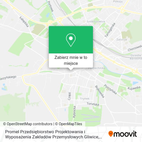 Mapa Promel Przedsiębiorstwo Projektowania i Wyposażenia Zakładów Przemysłowych Gliwice