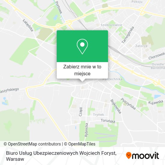 Mapa Biuro Usług Ubezpieczeniowych Wojciech Foryst