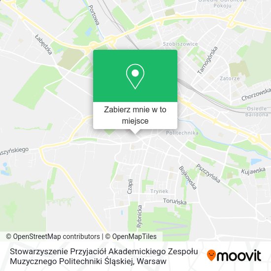 Mapa Stowarzyszenie Przyjaciół Akademickiego Zespołu Muzycznego Politechniki Śląskiej