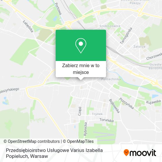 Mapa Przedsiębioirstwo Usługowe Varius Izabella Popieluch