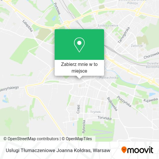 Mapa Usługi Tłumaczeniowe Joanna Kołdras