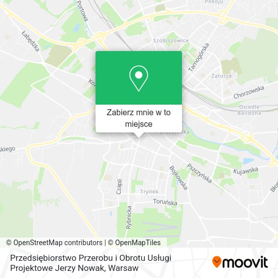 Mapa Przedsiębiorstwo Przerobu i Obrotu Usługi Projektowe Jerzy Nowak