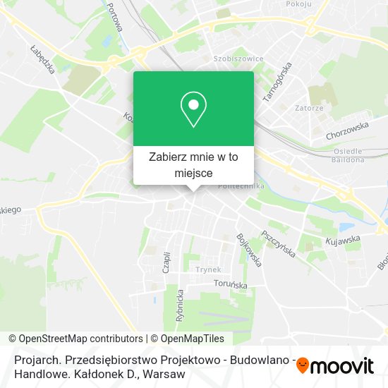 Mapa Projarch. Przedsiębiorstwo Projektowo - Budowlano - Handlowe. Kałdonek D.