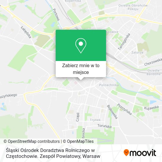 Mapa Śląski Ośrodek Doradztwa Rolniczego w Częstochowie. Zespół Powiatowy