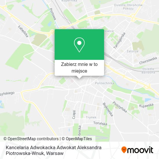 Mapa Kancelaria Adwokacka Adwokat Aleksandra Piotrowska-Wnuk