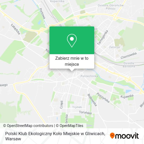 Mapa Polski Klub Ekologiczny Koło Miejskie w Gliwicach