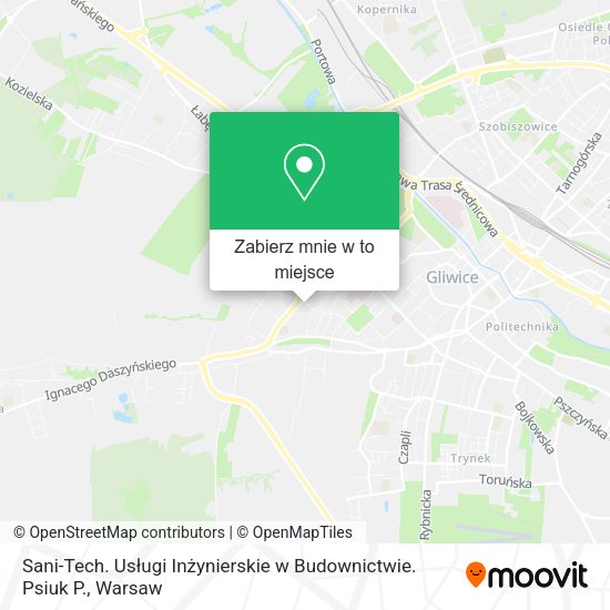 Mapa Sani-Tech. Usługi Inżynierskie w Budownictwie. Psiuk P.