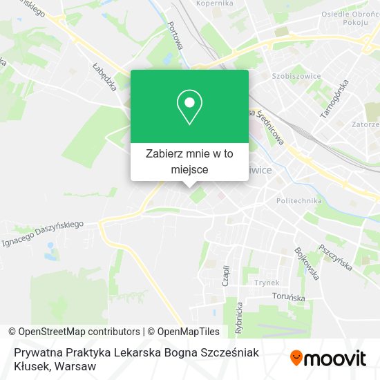 Mapa Prywatna Praktyka Lekarska Bogna Szcześniak Kłusek