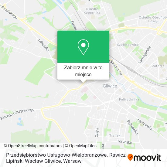 Mapa Przedsiębiorstwo Usługowo-Wielobranżowe. Rawicz-Lipiński Wacław Gliwice