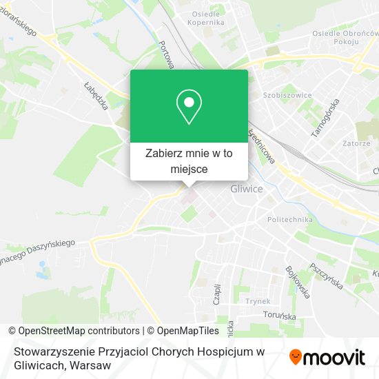 Mapa Stowarzyszenie Przyjaciol Chorych Hospicjum w Gliwicach