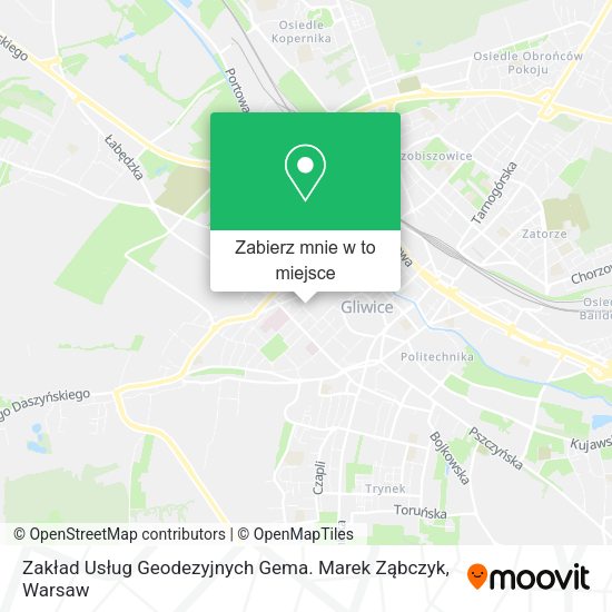 Mapa Zakład Usług Geodezyjnych Gema. Marek Ząbczyk