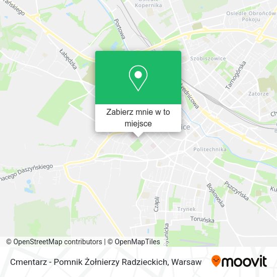 Mapa Cmentarz - Pomnik Żołnierzy Radzieckich