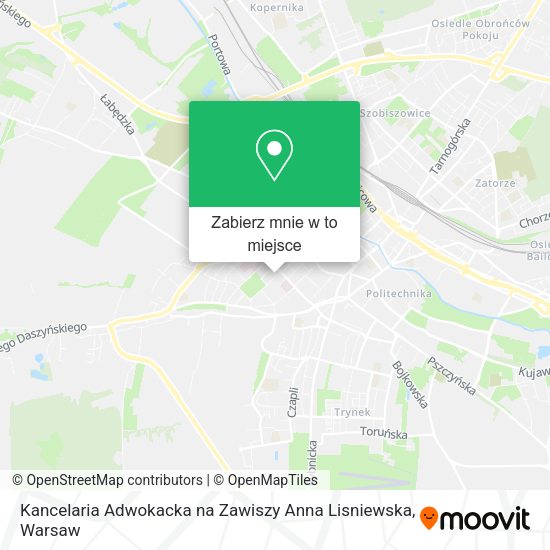 Mapa Kancelaria Adwokacka na Zawiszy Anna Lisniewska