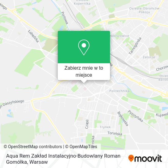 Mapa Aqua Rem Zakład Instalacyjno-Budowlany Roman Gomółka