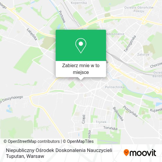 Mapa Niepubliczny Ośrodek Doskonalenia Nauczycieli Tuputan