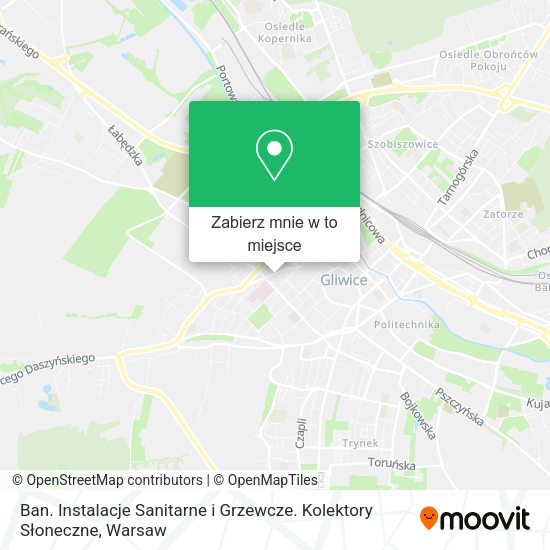 Mapa Ban. Instalacje Sanitarne i Grzewcze. Kolektory Słoneczne