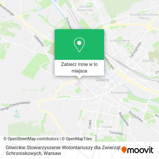 Mapa Gliwickie Stowarzyszenie Wolontariuszy dla Zwierząt Schroniskowych