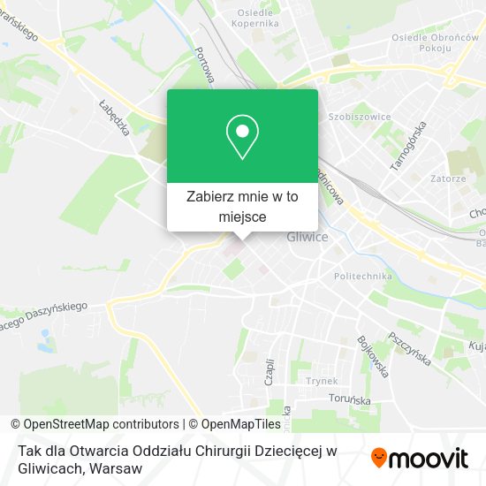 Mapa Tak dla Otwarcia Oddziału Chirurgii Dziecięcej w Gliwicach