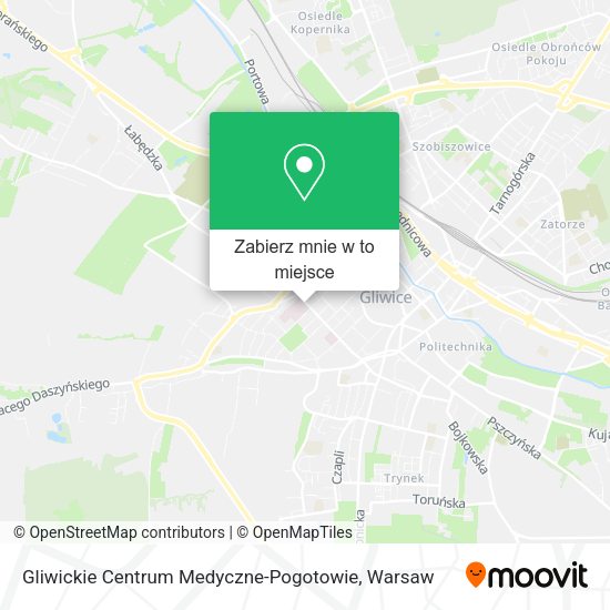 Mapa Gliwickie Centrum Medyczne-Pogotowie