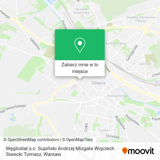 Mapa Węglostal s.c. Supiński Andrzej Mizgała Wojciech Siwecki Tomasz