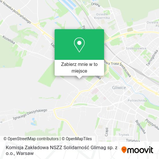 Mapa Komisja Zakładowa NSZZ Solidarność Glimag sp. z o.o.