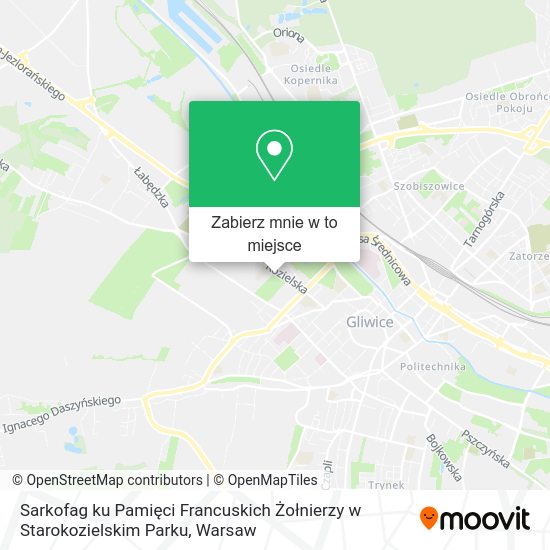 Mapa Sarkofag ku Pamięci Francuskich Żołnierzy w Starokozielskim Parku