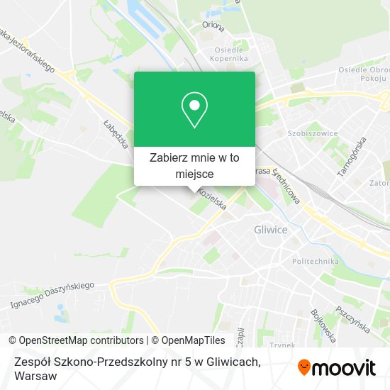 Mapa Zespół Szkono-Przedszkolny nr 5 w Gliwicach