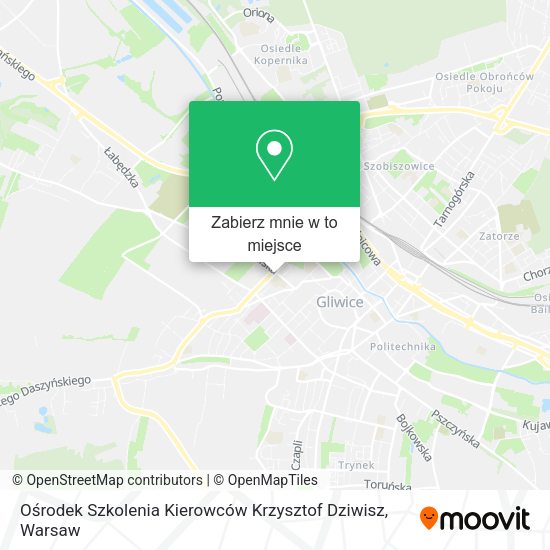 Mapa Ośrodek Szkolenia Kierowców Krzysztof Dziwisz