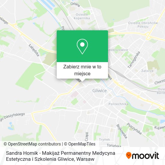 Mapa Sandra Homik - Makijaż Permanentny Medycyna Estetyczna i Szkolenia Gliwice