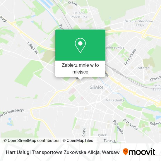 Mapa Hart Usługi Transportowe Żukowska Alicja