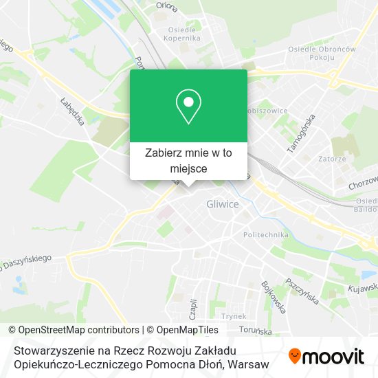 Mapa Stowarzyszenie na Rzecz Rozwoju Zakładu Opiekuńczo-Leczniczego Pomocna Dłoń