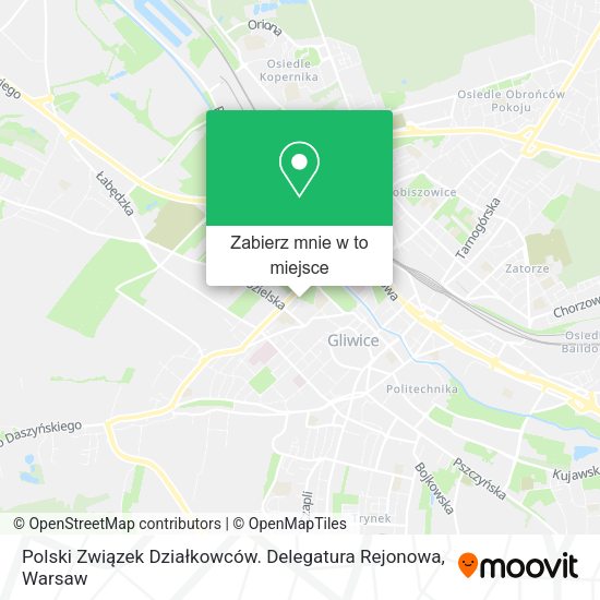 Mapa Polski Związek Działkowców. Delegatura Rejonowa