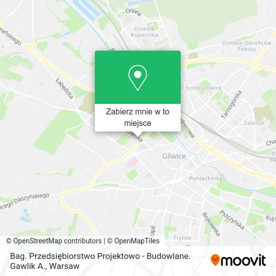 Mapa Bag. Przedsiębiorstwo Projektowo - Budowlane. Gawlik A.