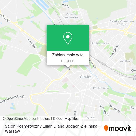 Mapa Salon Kosmetyczny Elilah Diana Bodach-Zielińska