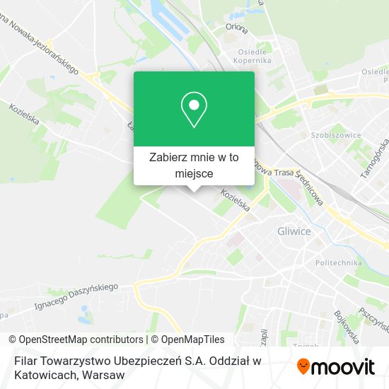 Mapa Filar Towarzystwo Ubezpieczeń S.A. Oddział w Katowicach